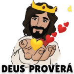 Figurinha de Abraço de Jesus e Deus