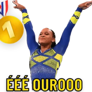 Figurinha esportes olimpiadas toquio 2020 ginastica artistica rebeca andrade ouro whatsapp