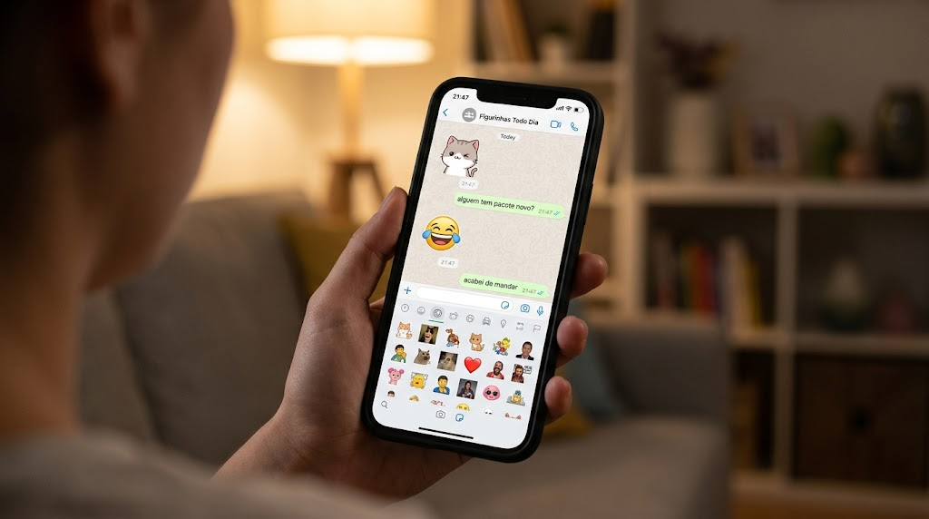 grupo de figurinhas do WhatsApp em uma fonte de renda extra